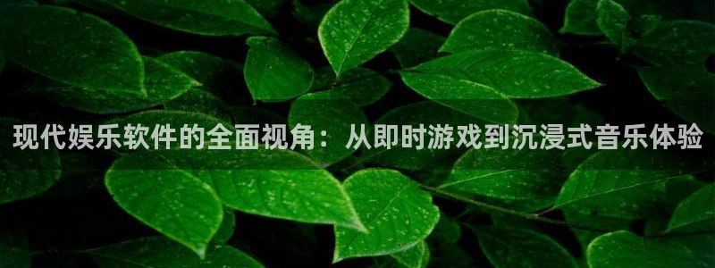 恒盛娱乐体育eon：现代娱乐软件的全面视角：从即时游戏到沉浸式音乐体验